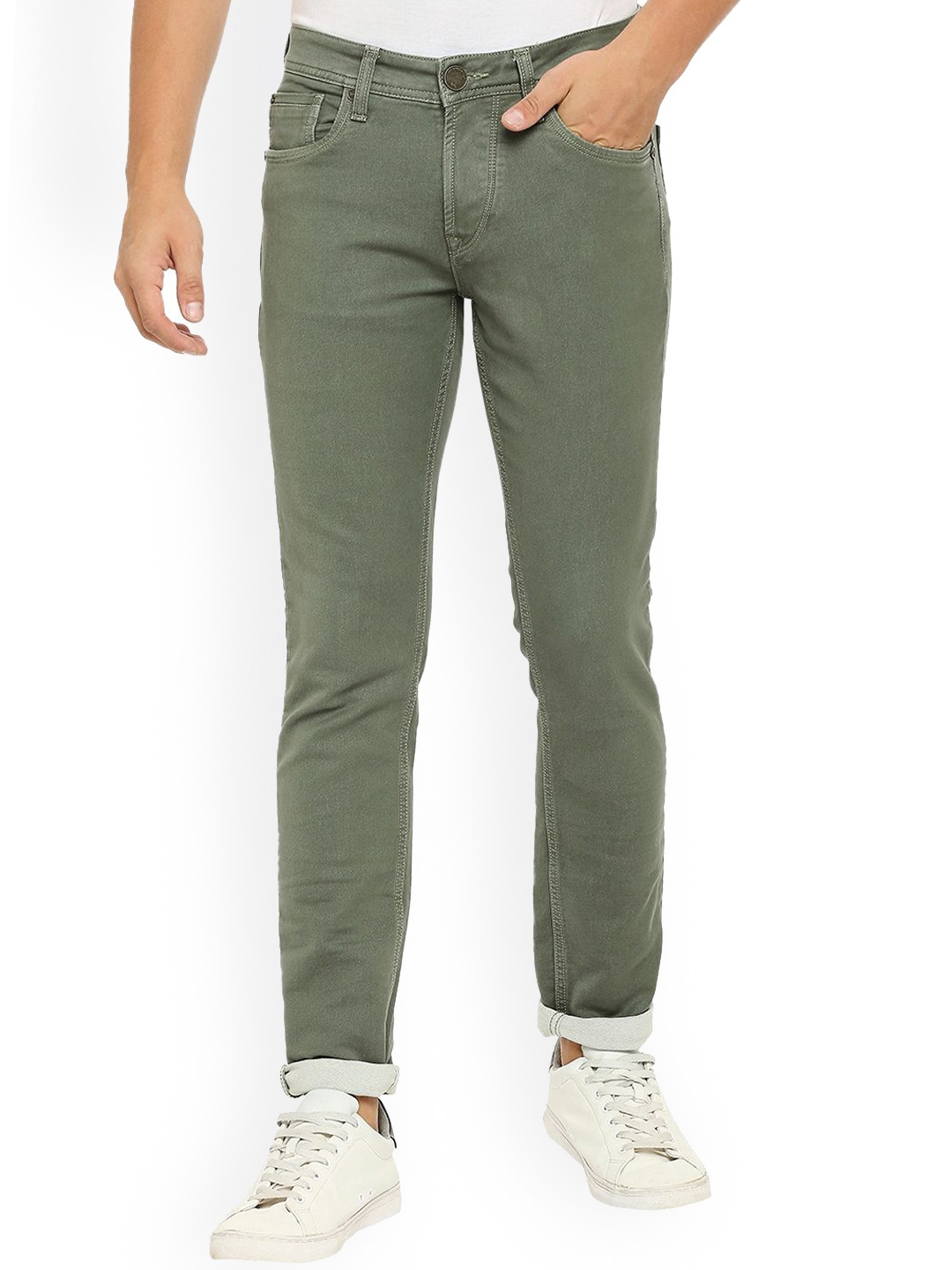 

Lawman pg3 Men Mid-Rise Slim Fit Cotton Jeans, Green