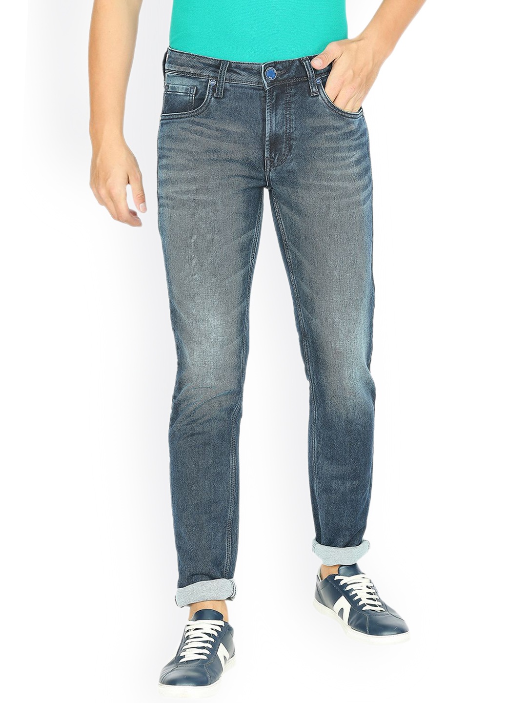 

Lawman pg3 Men Slim Fit Heavy Fade Clean Look Cotton Jeans, Blue