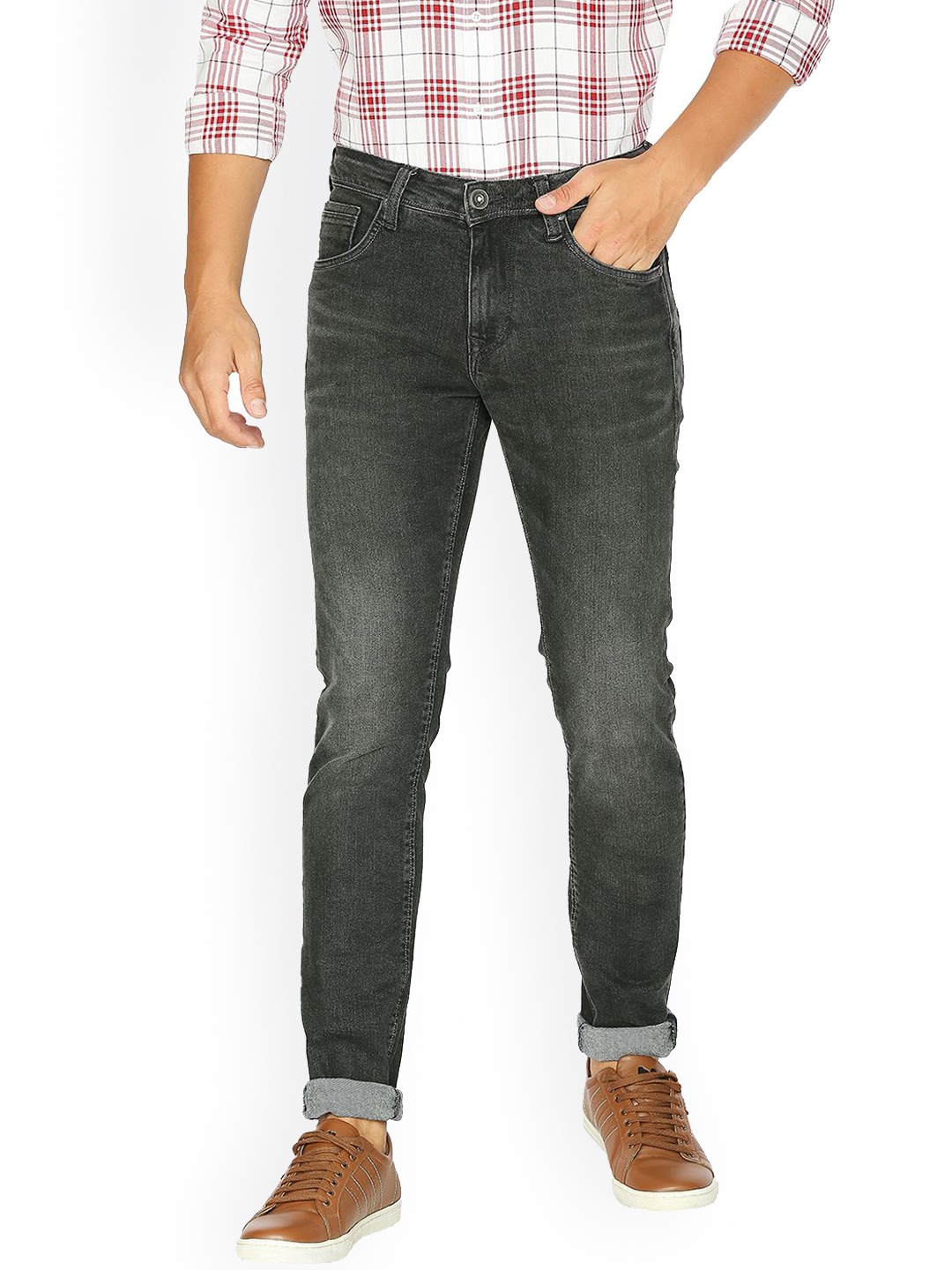 

Lawman pg3 Men Slim Fit Clean Look Light Fade Cotton Jeans, Grey