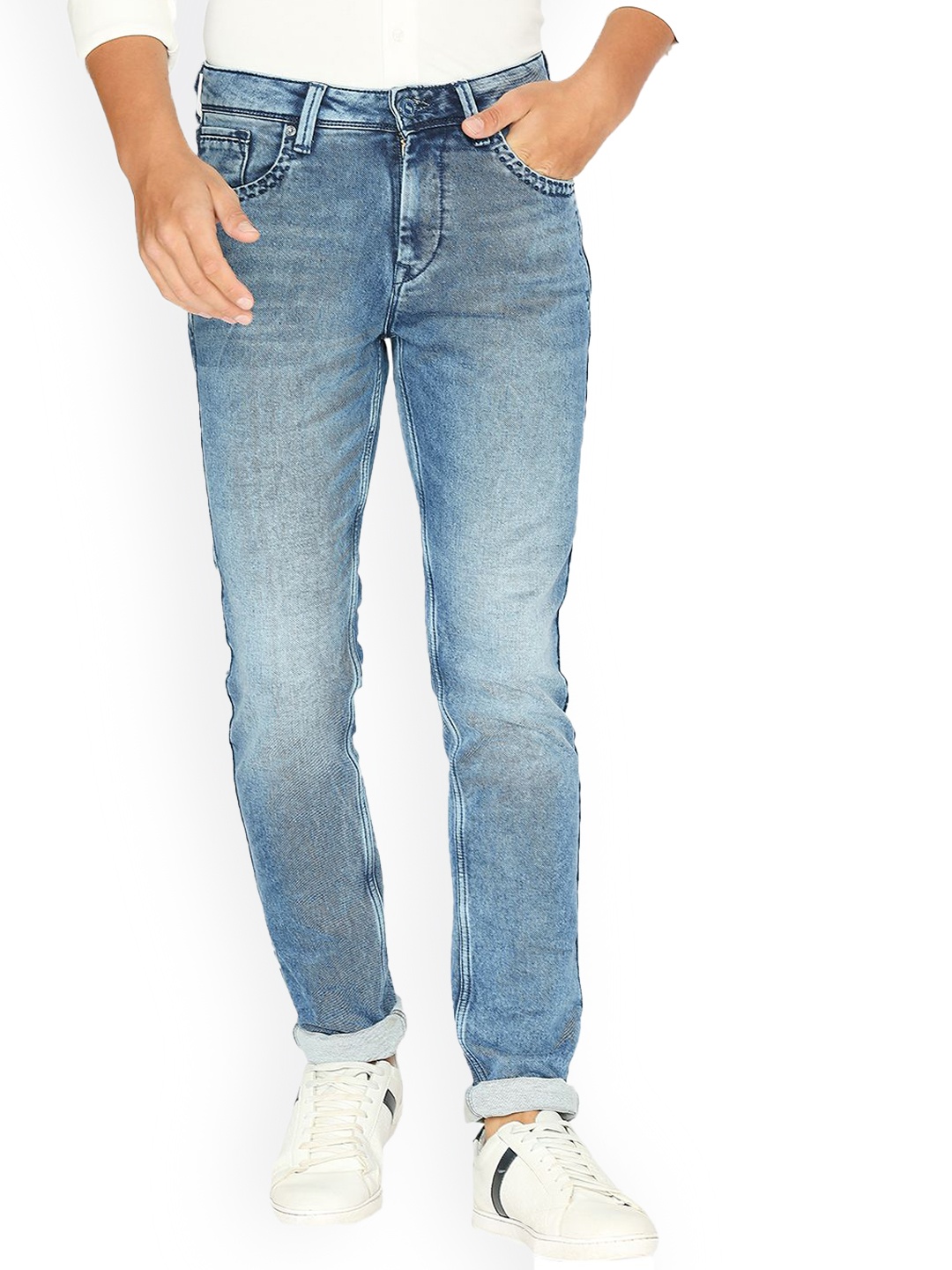 

Lawman pg3 Men Slim Fit Heavy Fade Clean Look Cotton Jeans, Blue