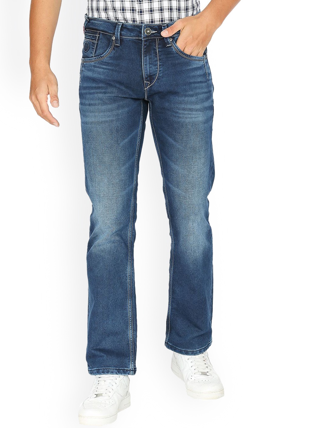 

Lawman pg3 Clean Look Heavy Fade Cotton Jeans, Blue
