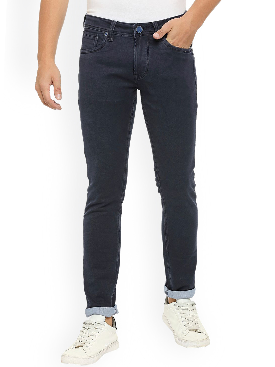 

Lawman pg3 Men Slim Fit Mid-Rise Cotton Jeans, Navy blue