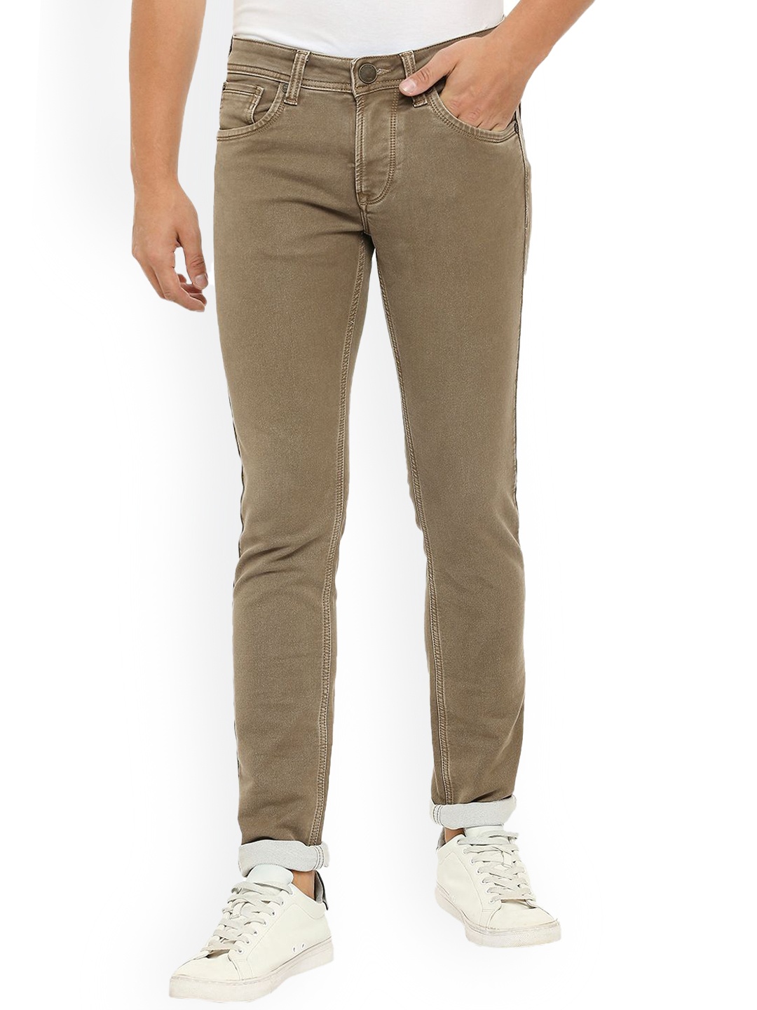 

Lawman pg3 Men Slim Fit Coloured Cotton Jeans, Brown
