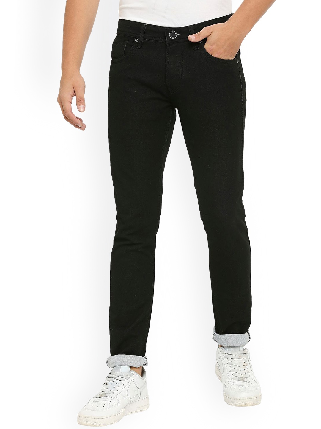 

Lawman pg3 Men Slim Fit Colourblocked Cotton Jeans, Black