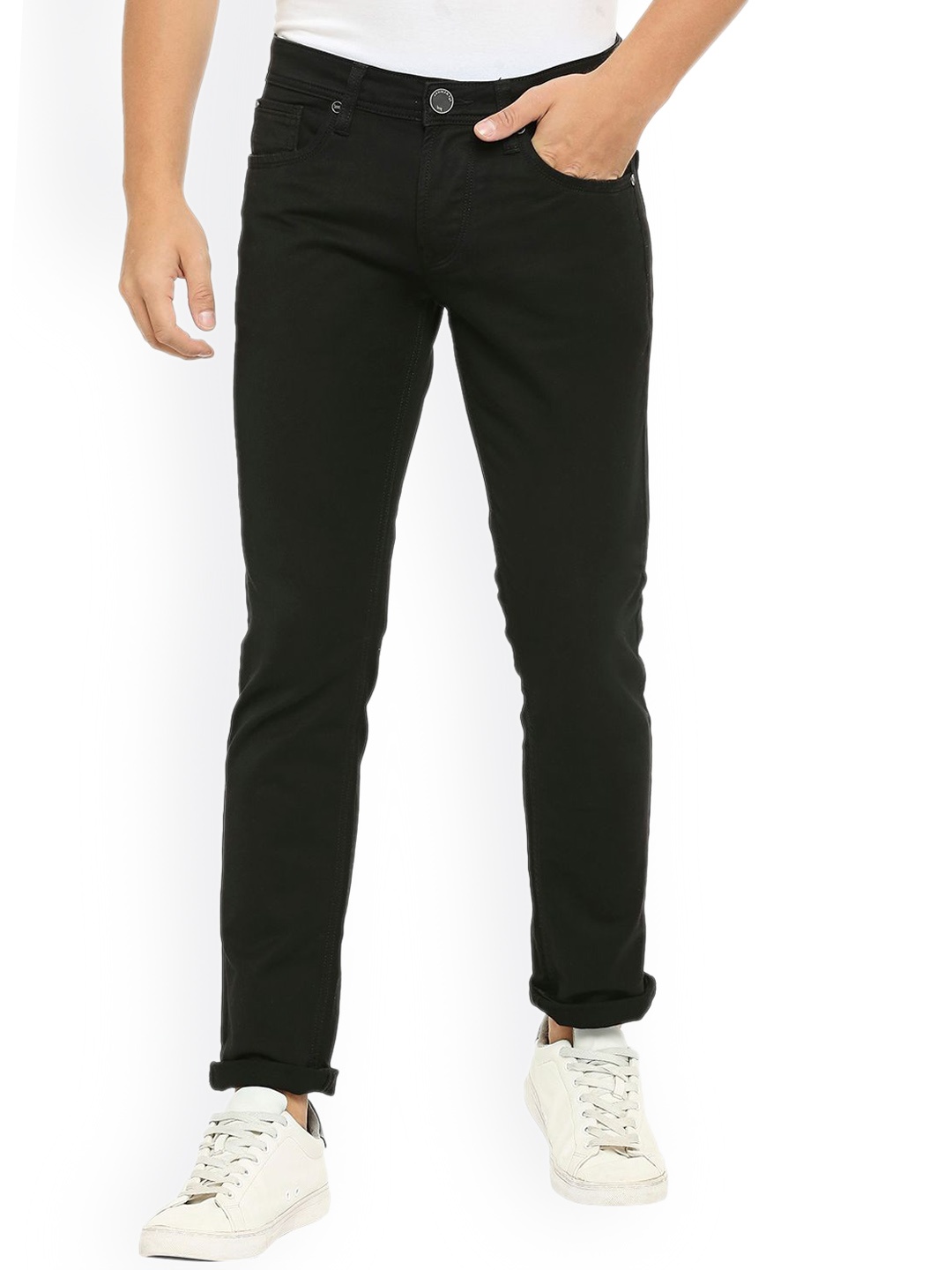 

Lawman pg3 Men Mid Rise Slim Fit Cotton Jeans, Black