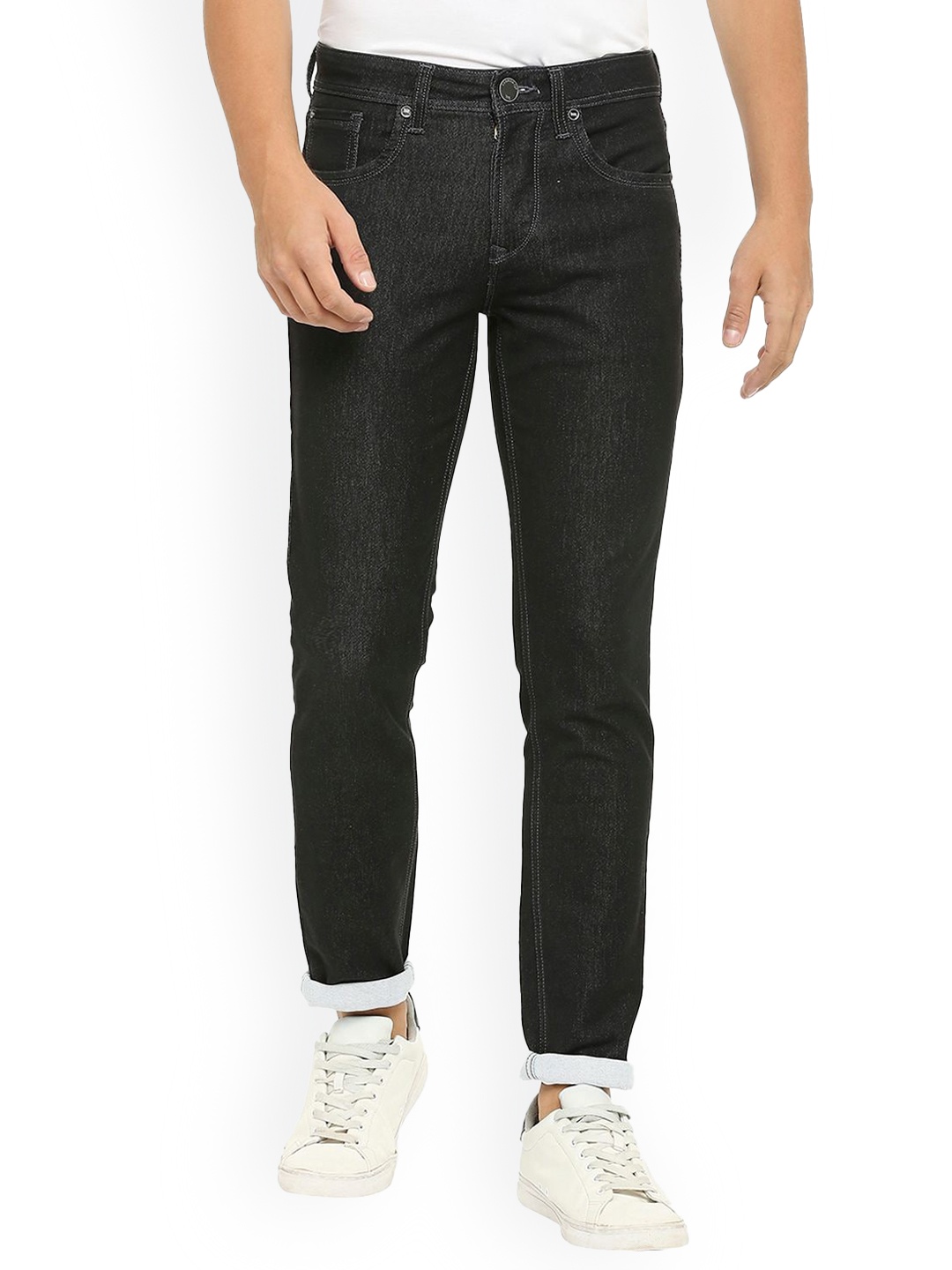 

Lawman pg3 Men Slim Fit Mid-Rise Cotton Jeans, Charcoal