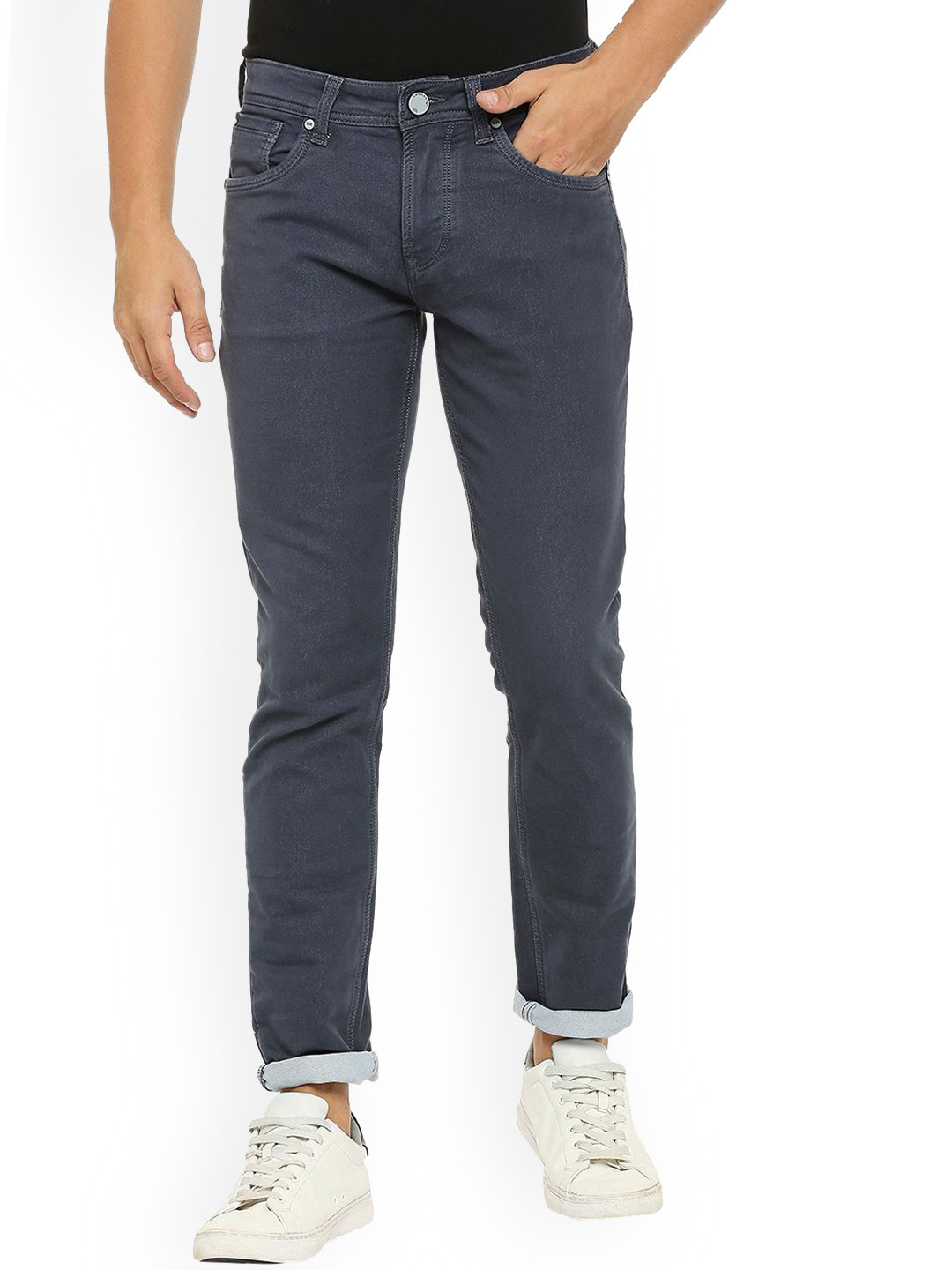 

Lawman pg3 Men Slim Fit Mid-Rise Cotton Jeans, Grey