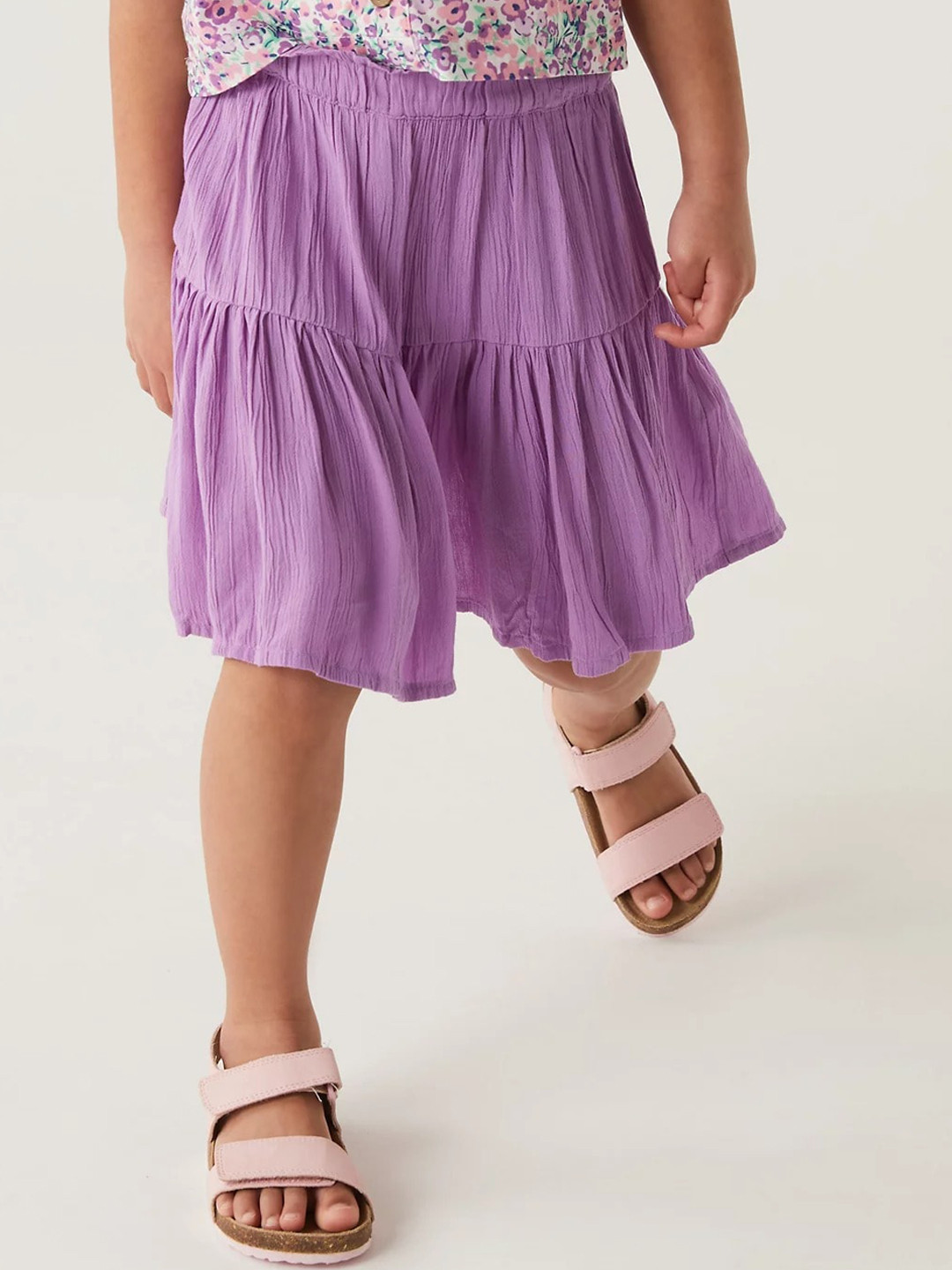 

Marks & Spencer Girls Knee Length Flared Skort, Purple