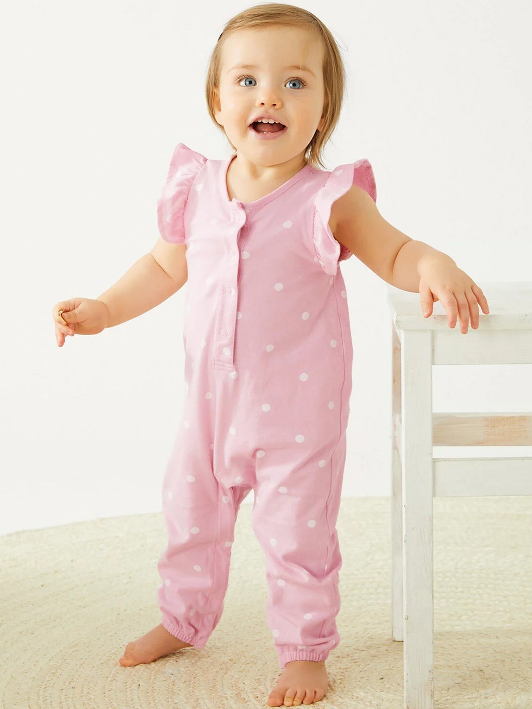 

Marks & Spencer Infant Girls Printed Cotton Rompers, Pink