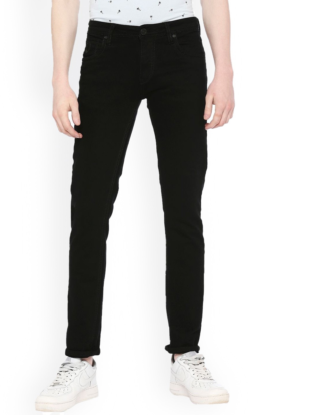 

Integriti Men Mid Rise Slim Fit Cotton Jeans, Black