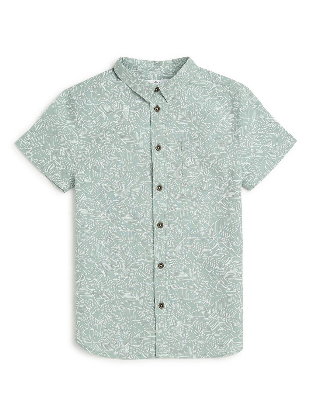 

Marks & Spencer Boys Floral Printed Casual Shirt, Green