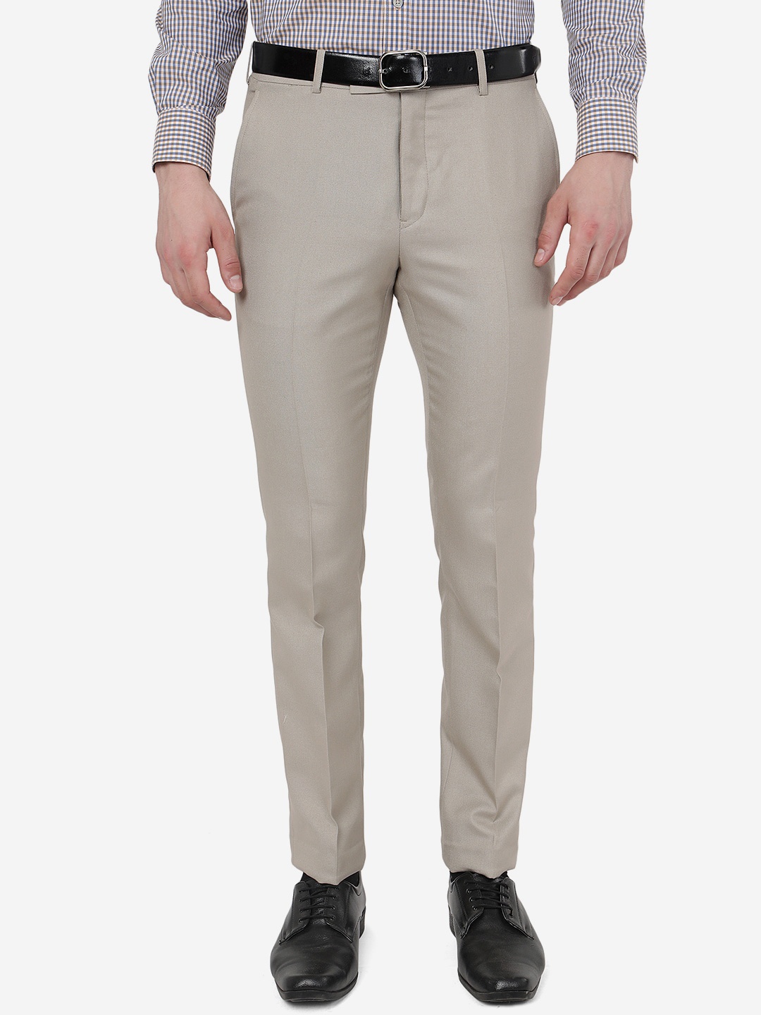 

Greenfibre Men Slim Fit Formal Trouser, Beige