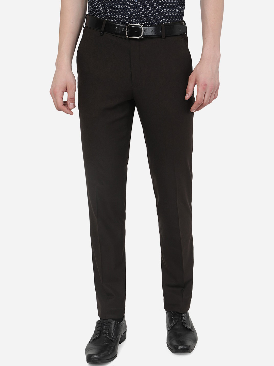 

JB STUDIO Men Slim Fit Formal Trouser, Brown
