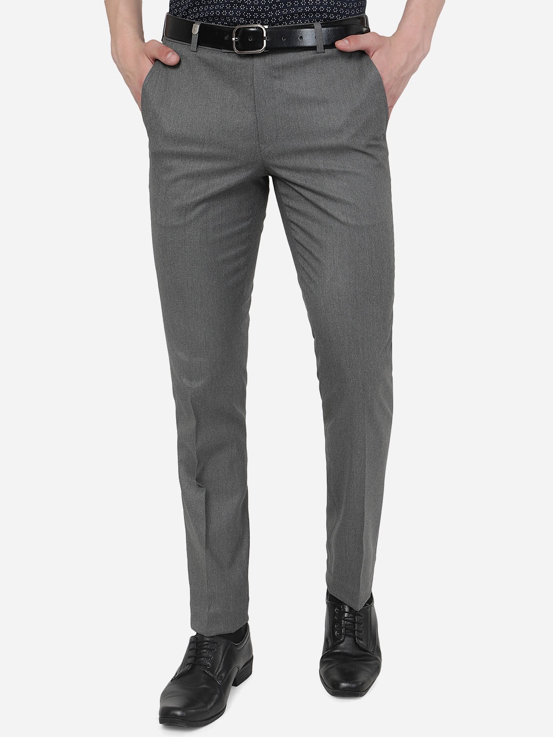 

JB STUDIO Men Slim Fit Formal Trouser, Grey