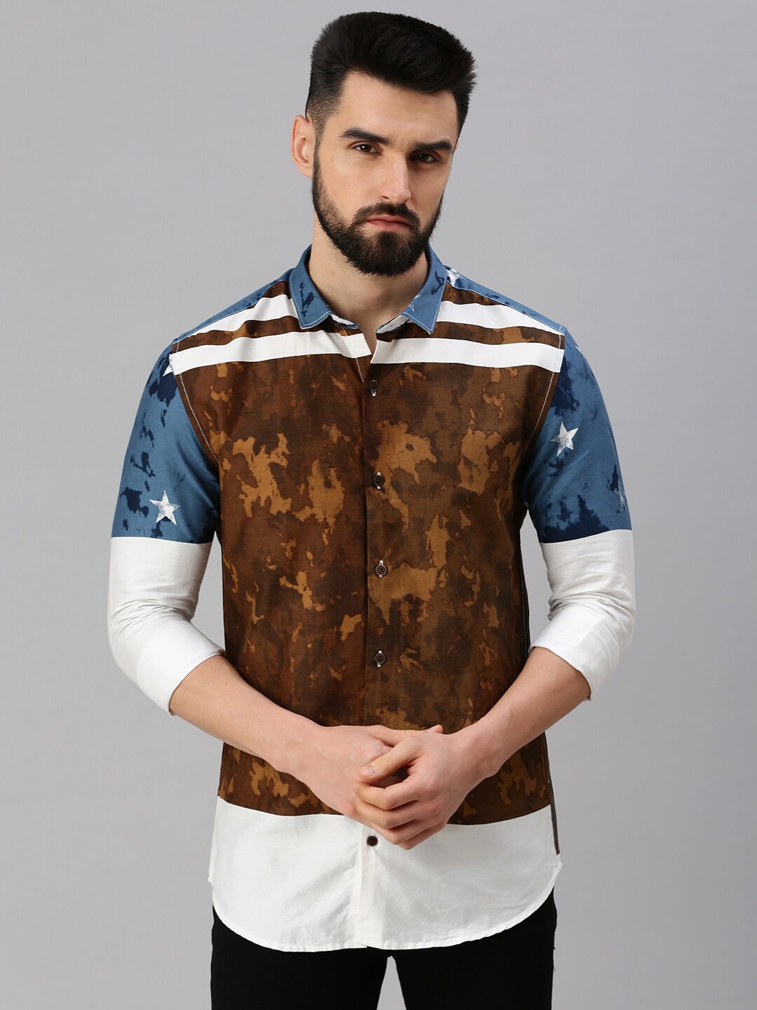 

SHOWOFF Abstract Printed Casual Shirt, Olive