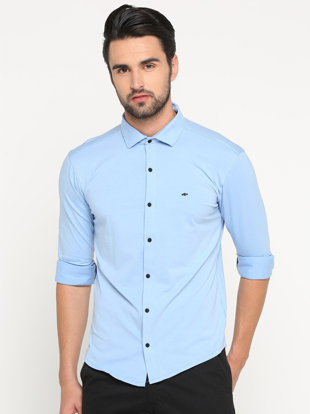 

SHOWOFF Comfort Fit Spread Collar Cotton Casual Shirt, Blue