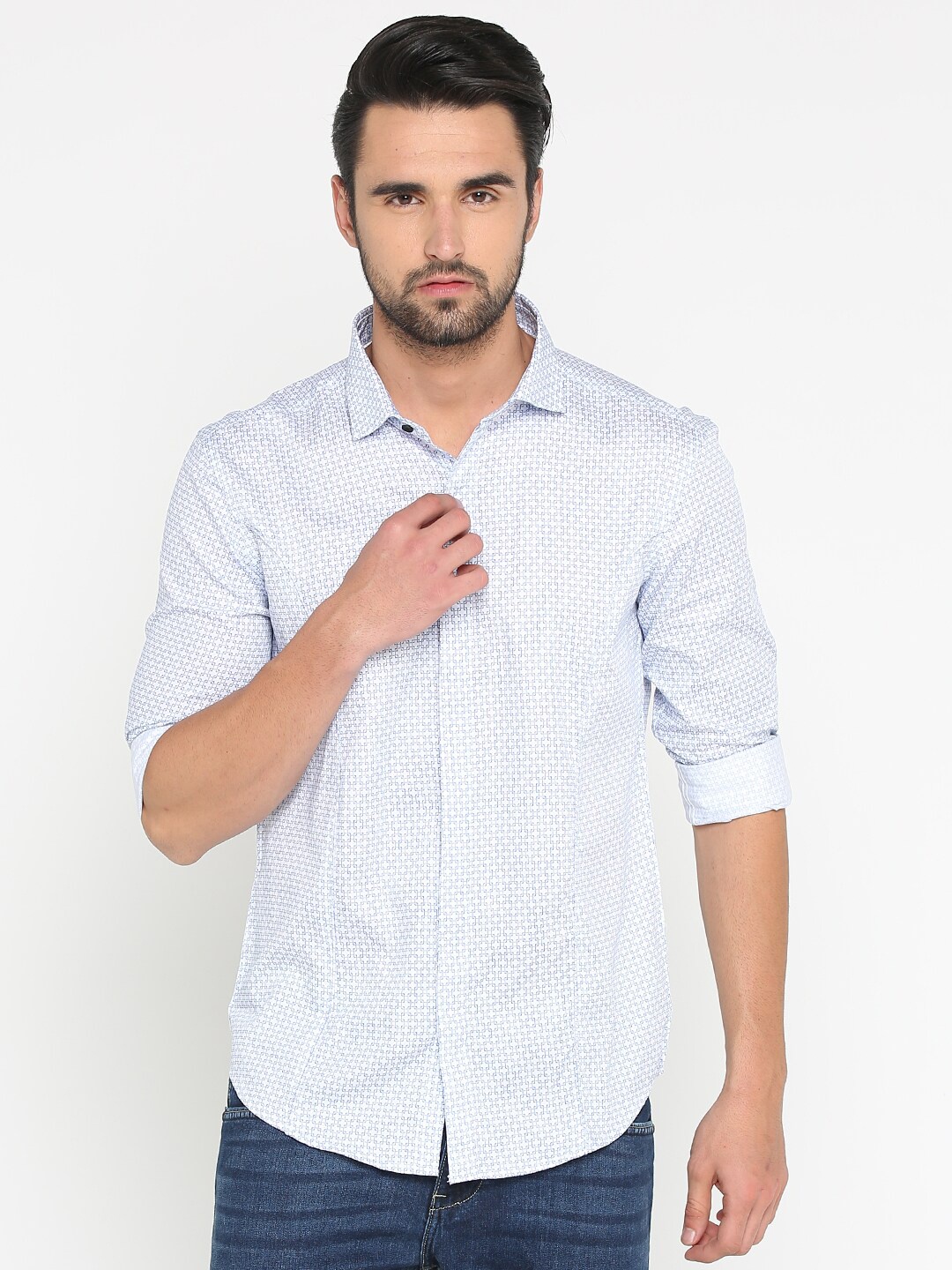 

SHOWOFF Micro Ditsy Printed Casual Shirt, Blue