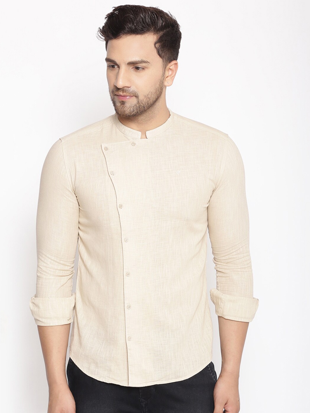 

SHOWOFF Comfort Opaque Linen Casual Shirt, Beige