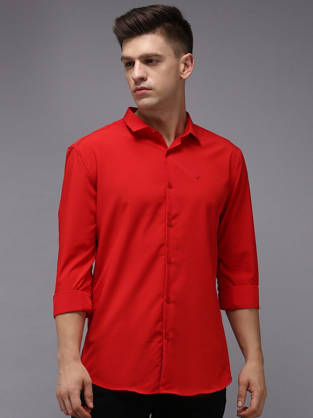 

SHOWOFF Classic Spread Collar Casual Shirt, Red