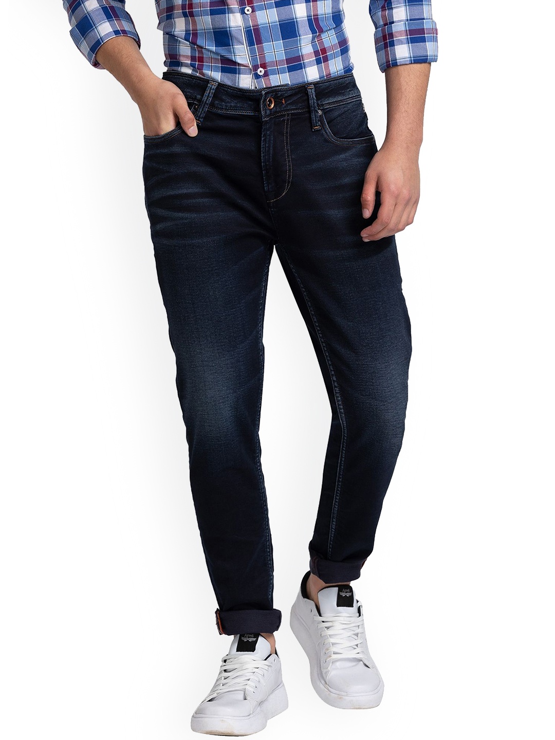 

Killer Men Slim Fit Light Fade Cotton Clean Look Jeans, Blue
