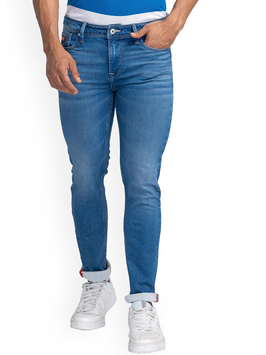 

Killer Men Slim Fit Light Fade Cotton Clean Look Jeans, Blue