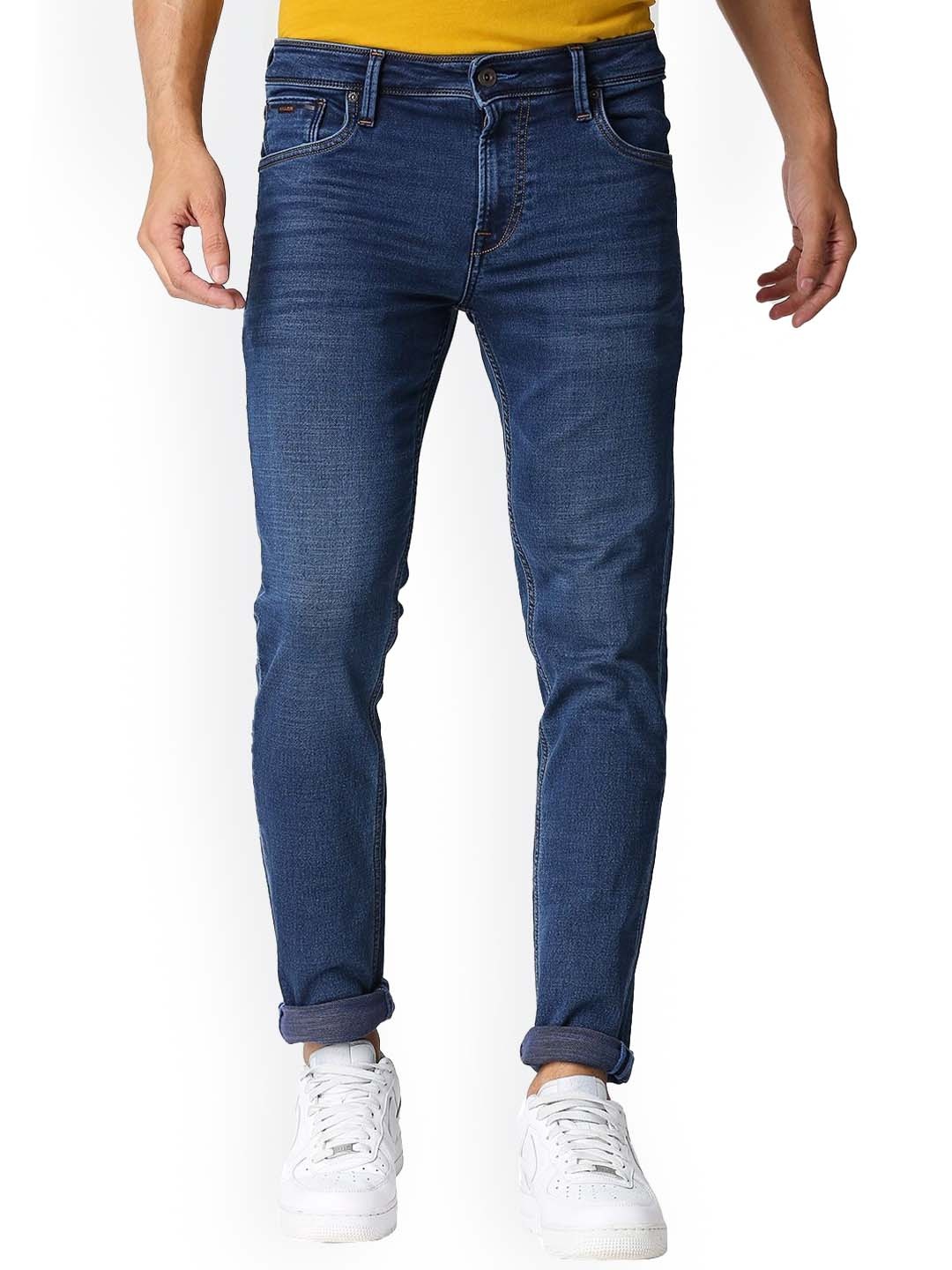 

Killer Men Clean Look Light Fade Whiskers and Chevrons Cotton Relaxed Fit Jeans, Blue