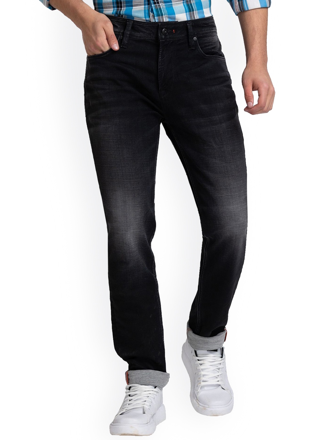 

Killer Men Slim Fit Heavy Fade Clean Look Cotton Jeans, Black