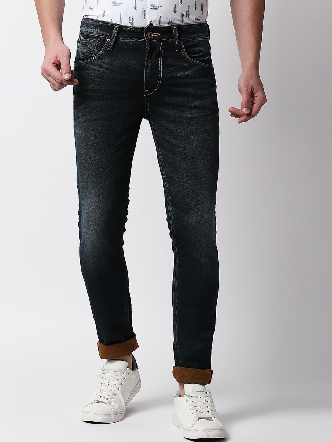 

Killer Men Skinny Fit Light Fade Clean Look Cotton Jeans, Black