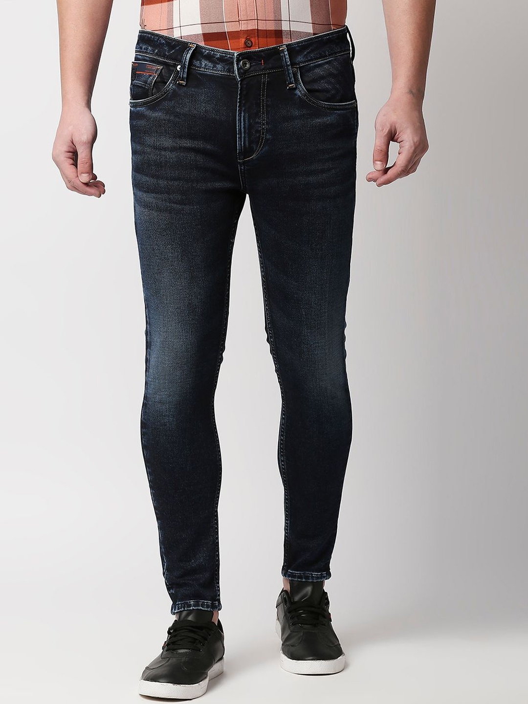 

Killer Men Skinny Fit Heavy Fade Clean Look Cotton Jeans, Blue