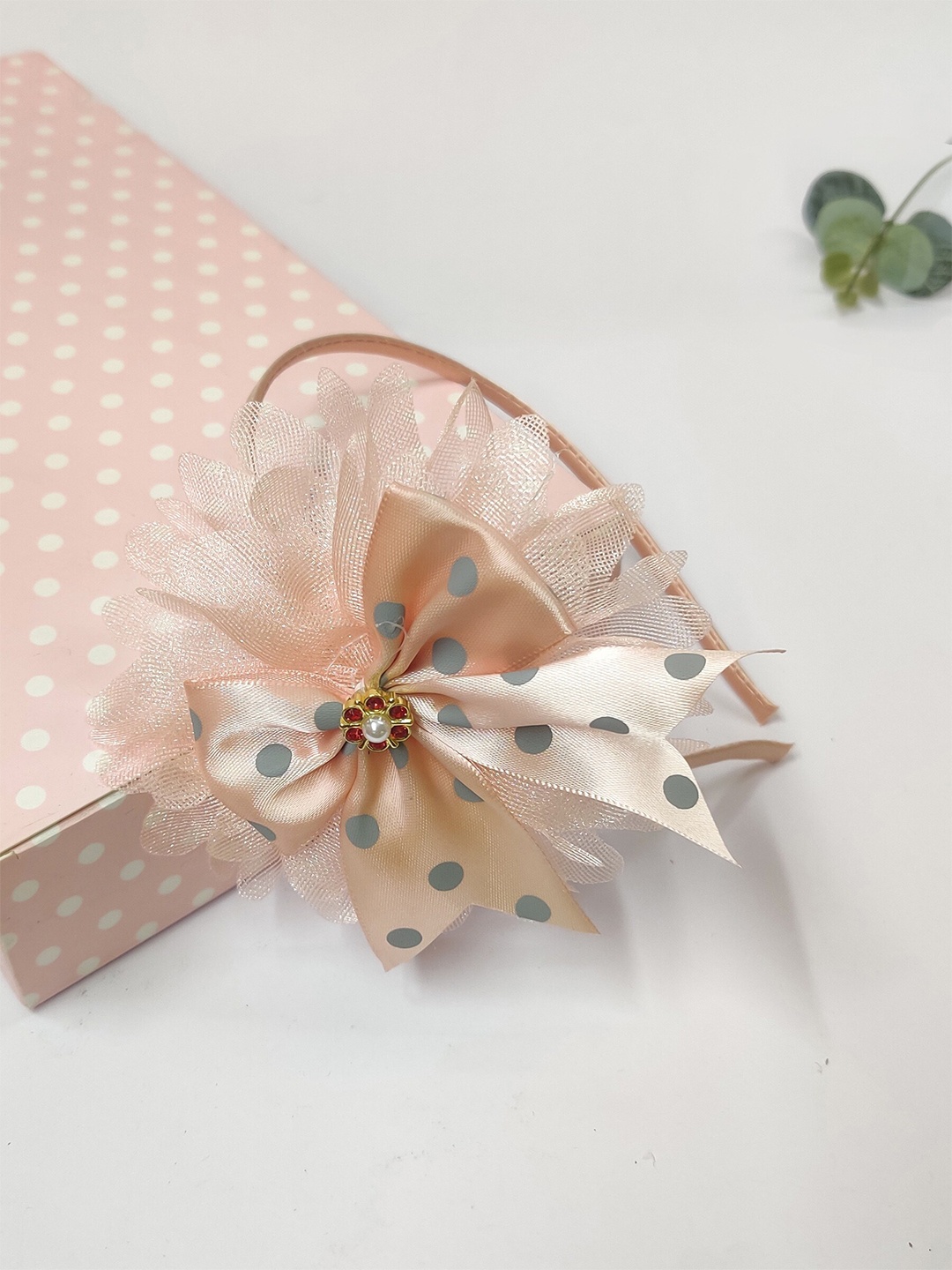 

The Magic Wand Girls Embellished Hairband, Peach