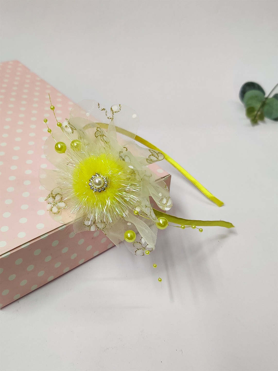 

The Magic Wand Girls Embellished Hairband, Yellow