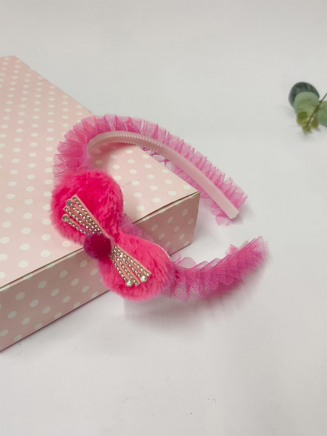 

The Magic Wand Girls Fur Hairband, Fuchsia