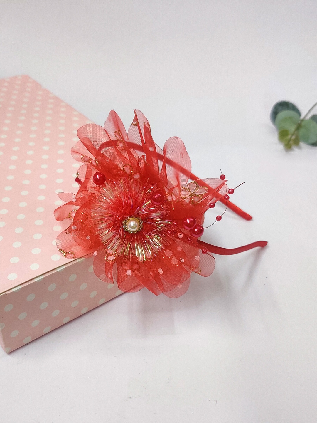 

The Magic Wand Girls Embellished Hairband, Red