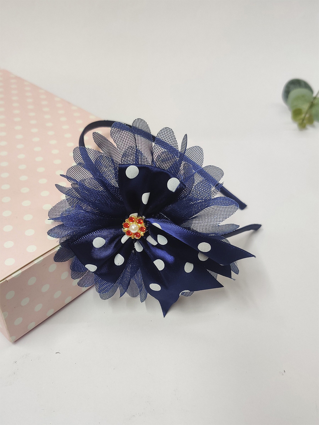 

The Magic Wand Girls Embellished Hairband, Navy blue
