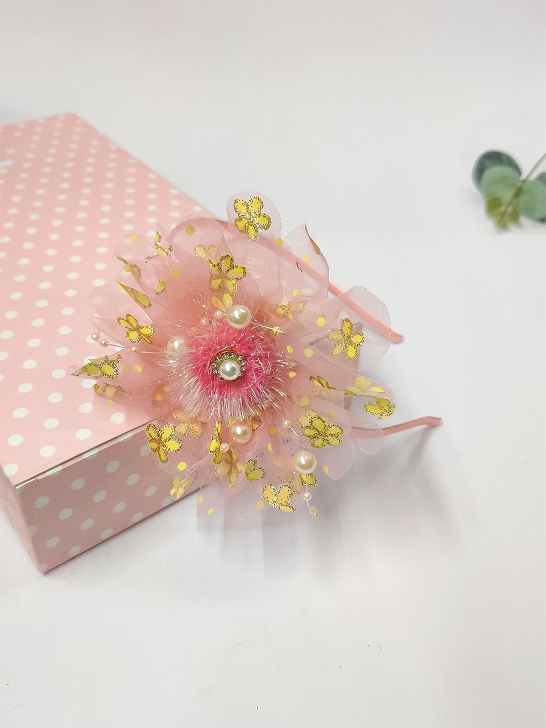 

The Magic Wand Girls Embellished Hairband, Peach