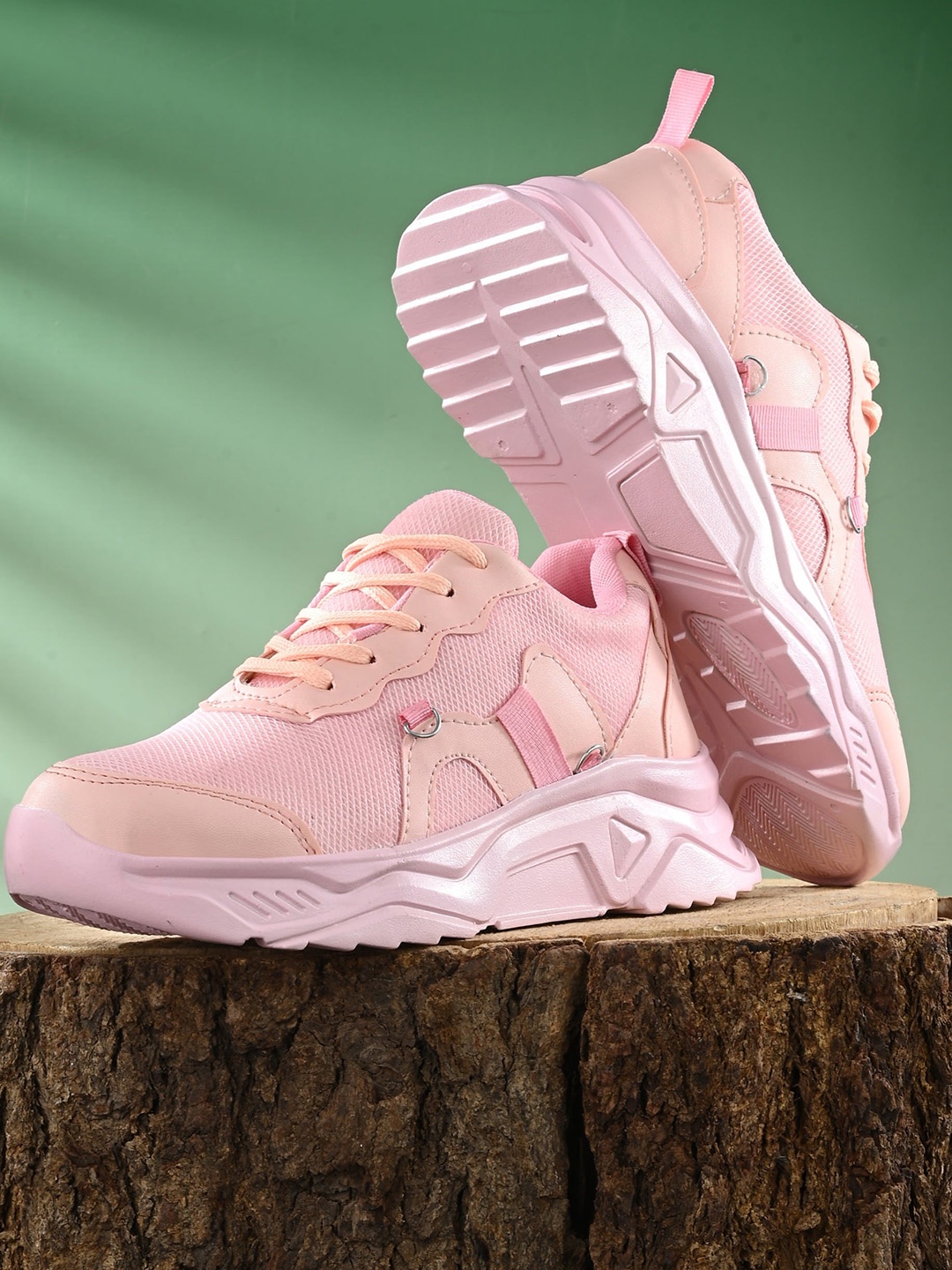 

Mast & Harbour Women Woven Design Sneakers, Pink