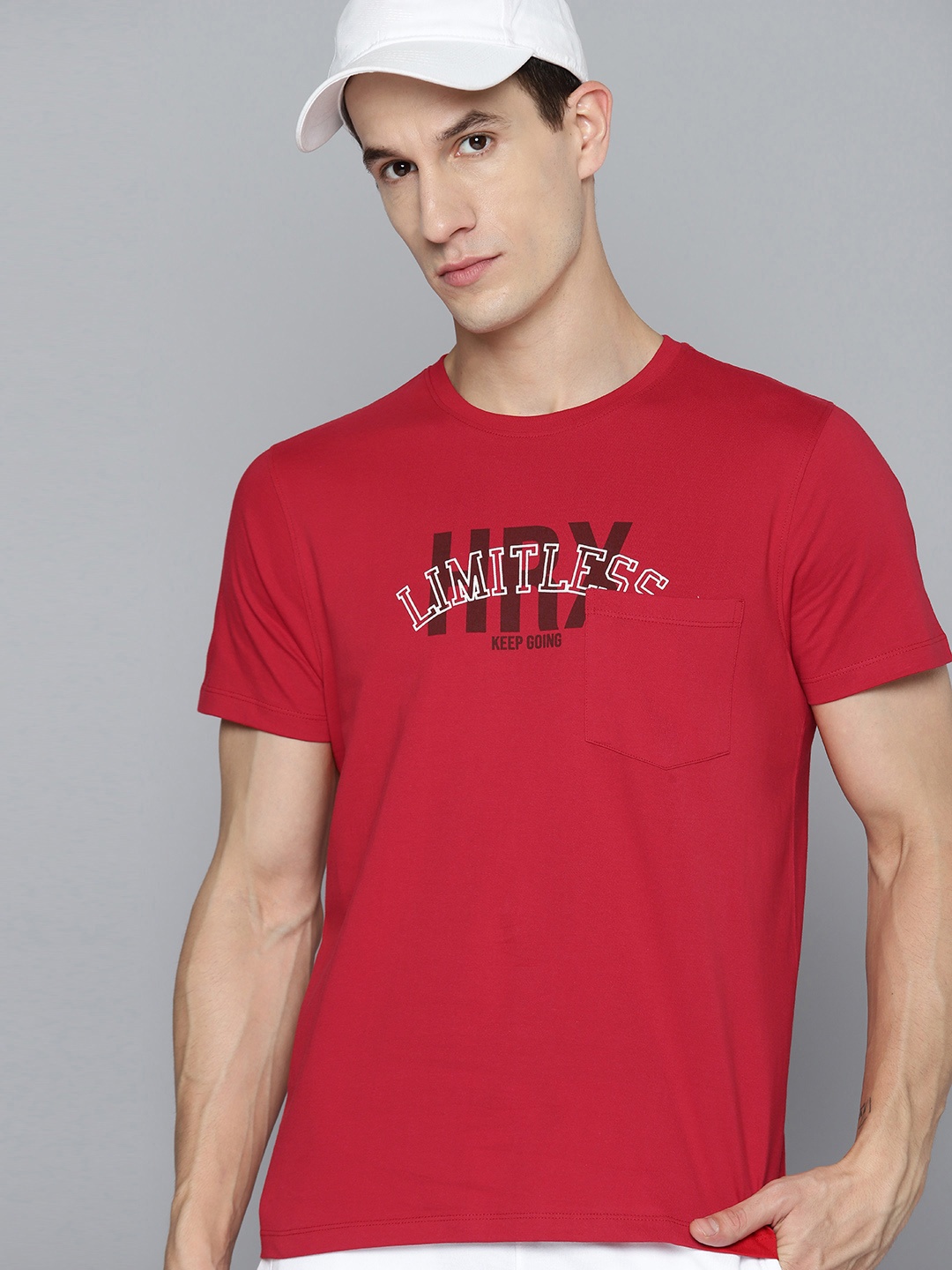 

HRX by Hrithik Roshan Pure Cotton Printed Lifestyle T-shirt, Red