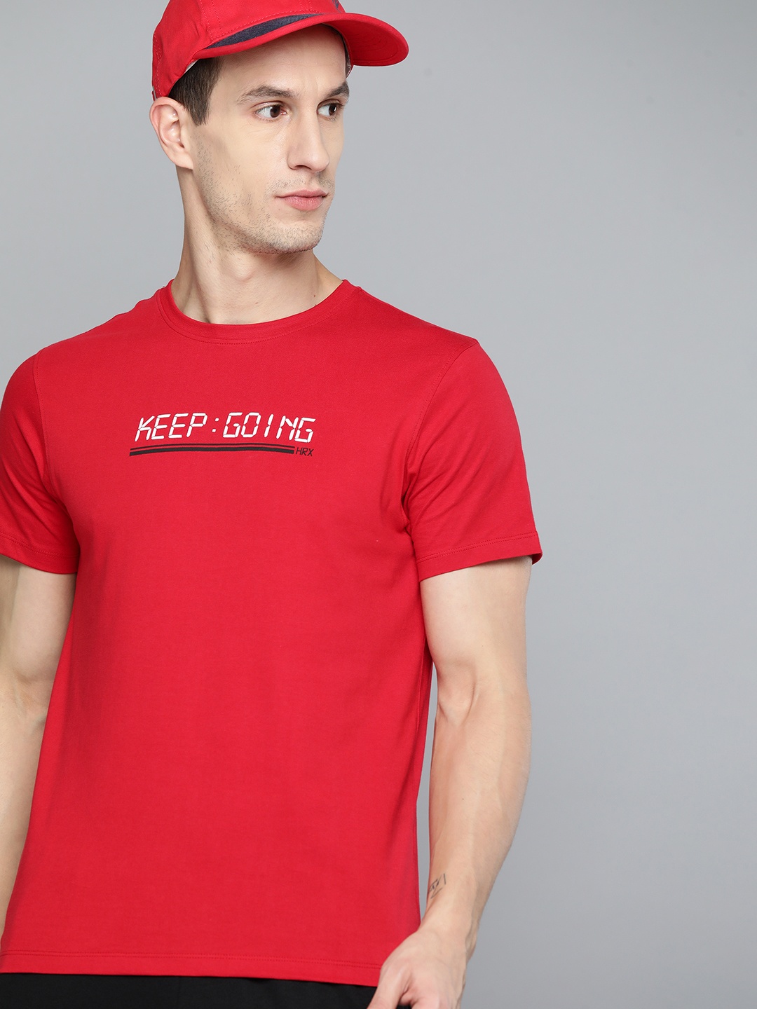 

HRX by Hrithik Roshan Printed Pure Cotton Lifestyle T-shirt, Red