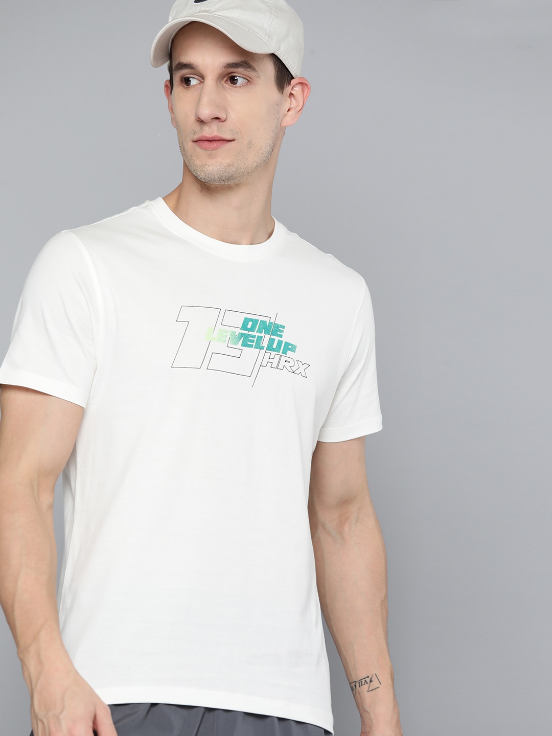 

HRX by Hrithik Roshan Printed Pure Cotton Lifestyle T-shirt, White