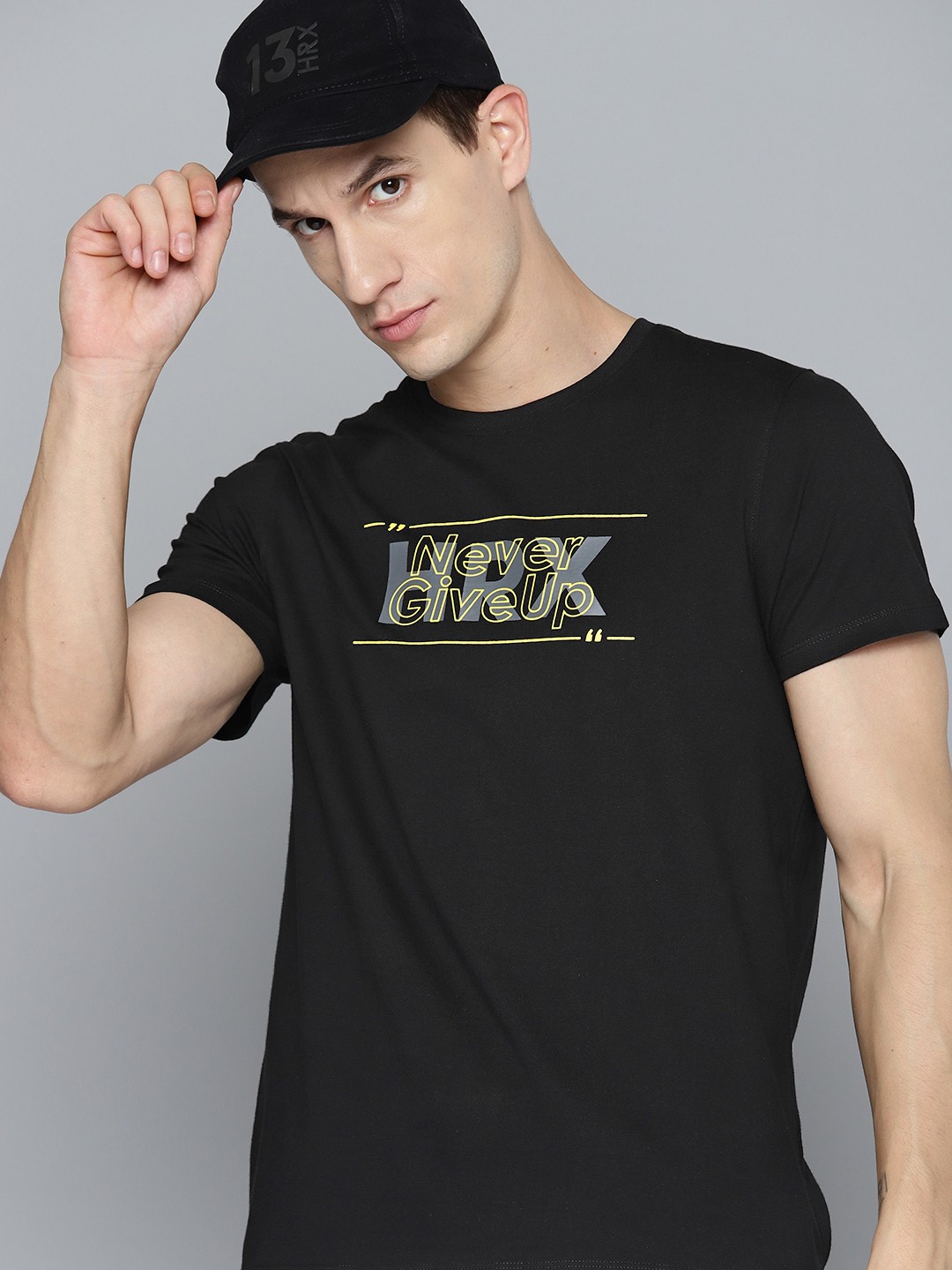 

HRX by Hrithik Roshan Pure Cotton Printed Lifestyle T-shirt, Black