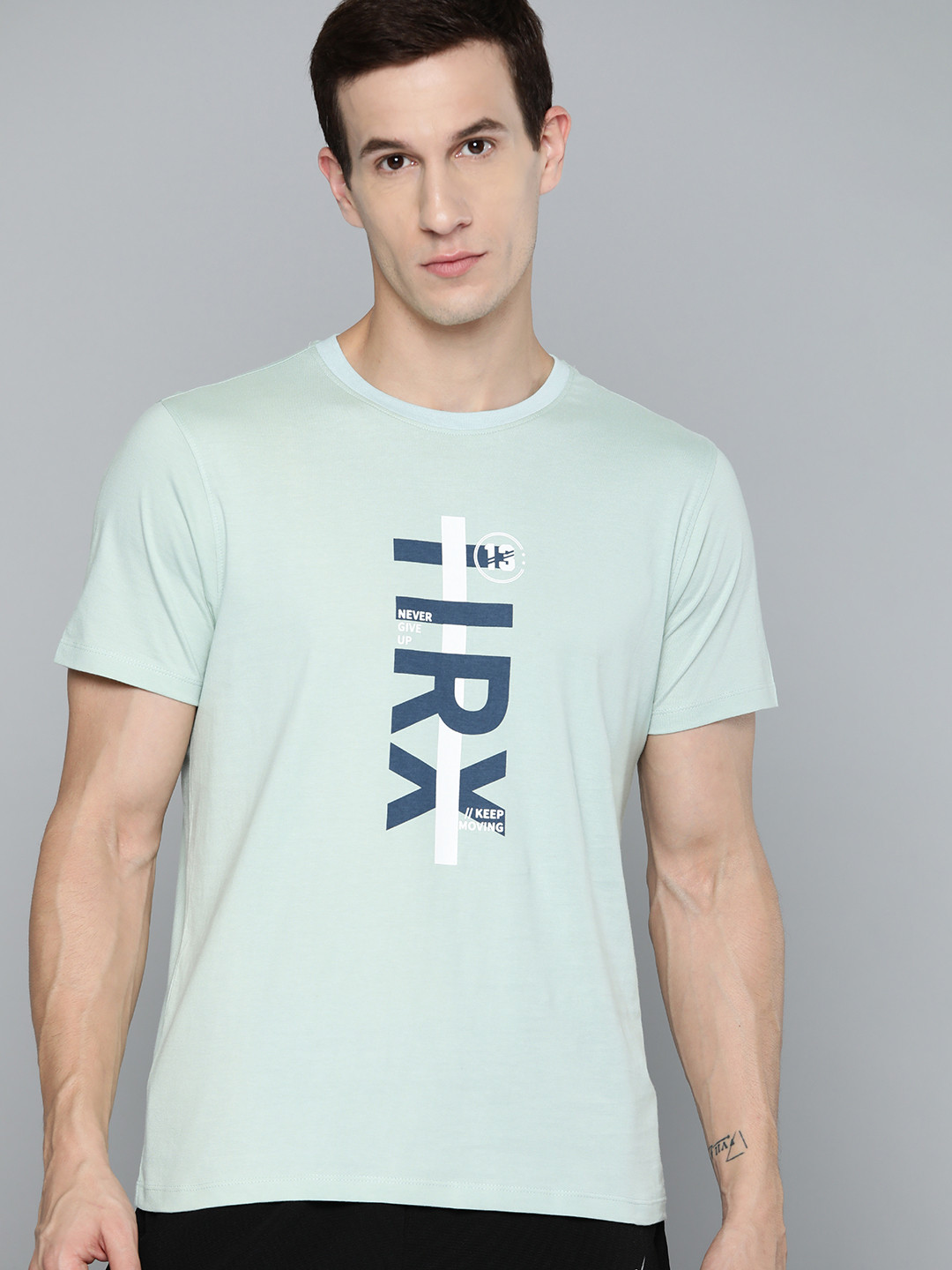 

HRX by Hrithik Roshan Printed Pure Cotton Lifestyle T-shirt, Green