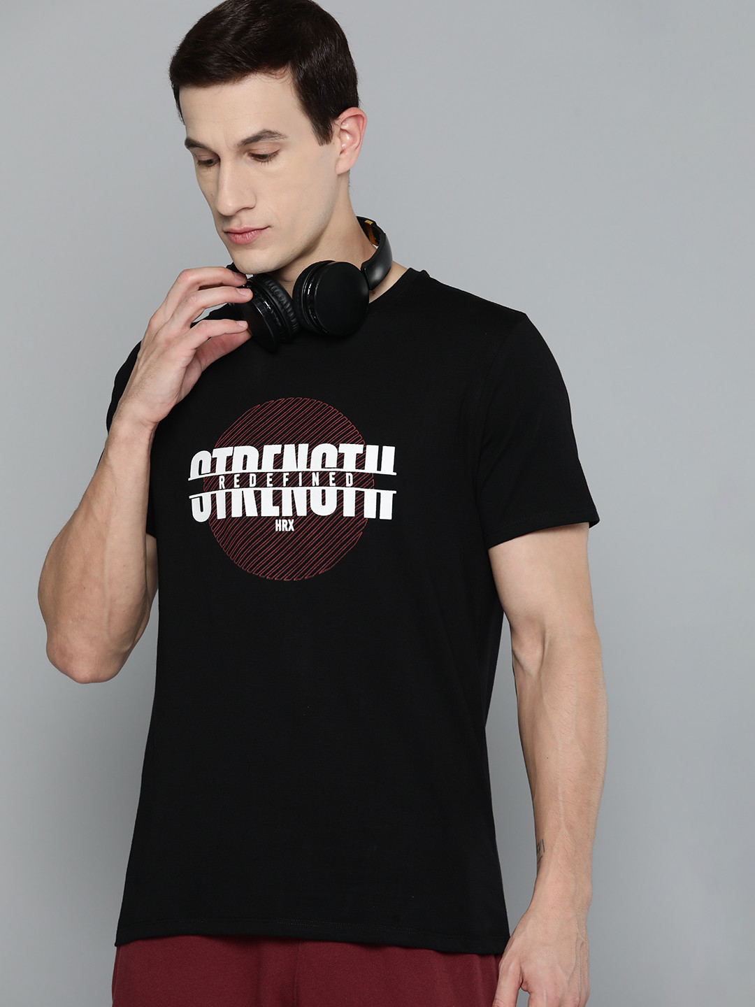 

HRX by Hrithik Roshan Typography Printed Pure Cotton T-shirt, Black