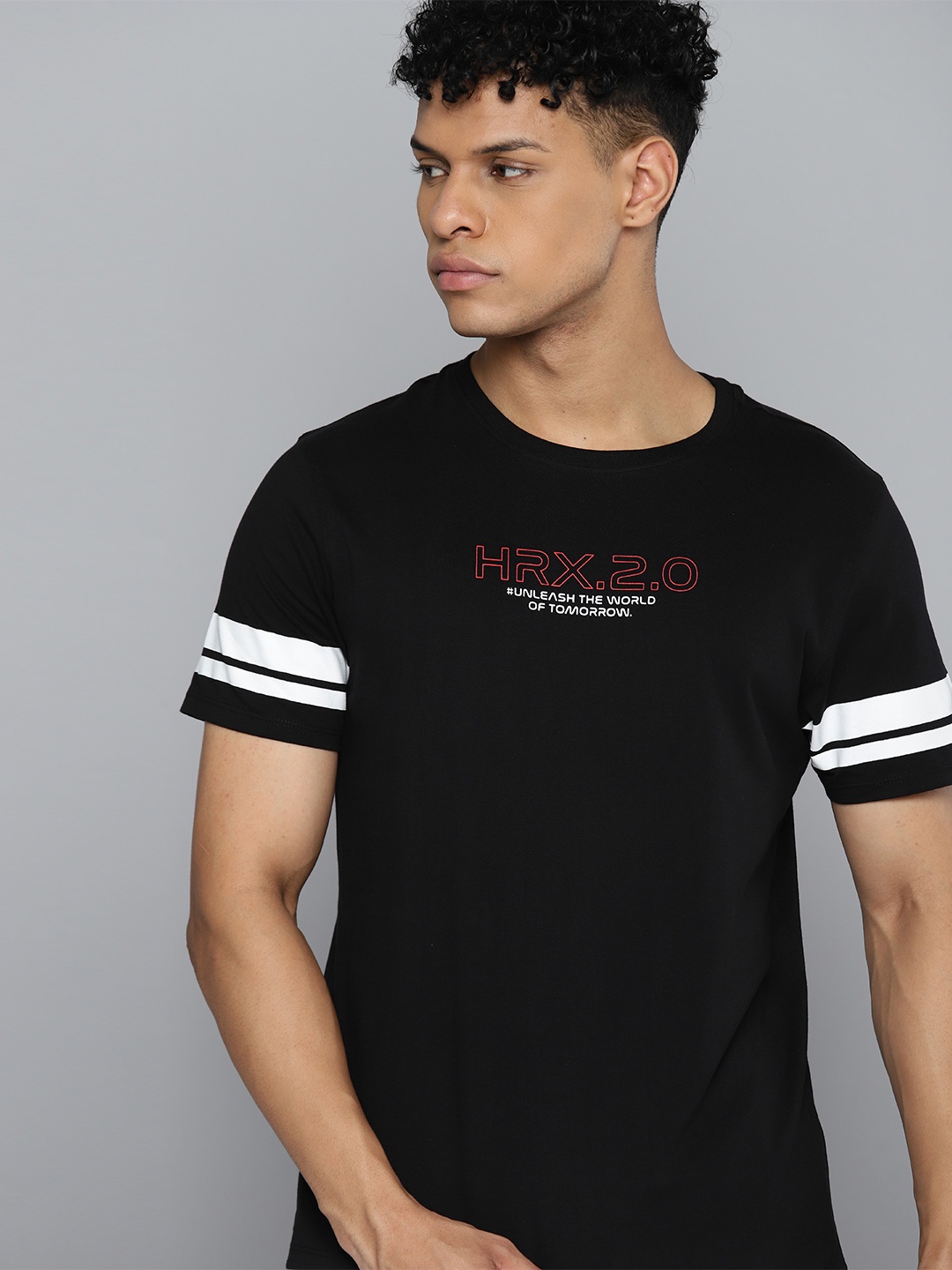 

HRX by Hrithik Roshan Printed Pure Cotton Lifestyle T-shirt, Black