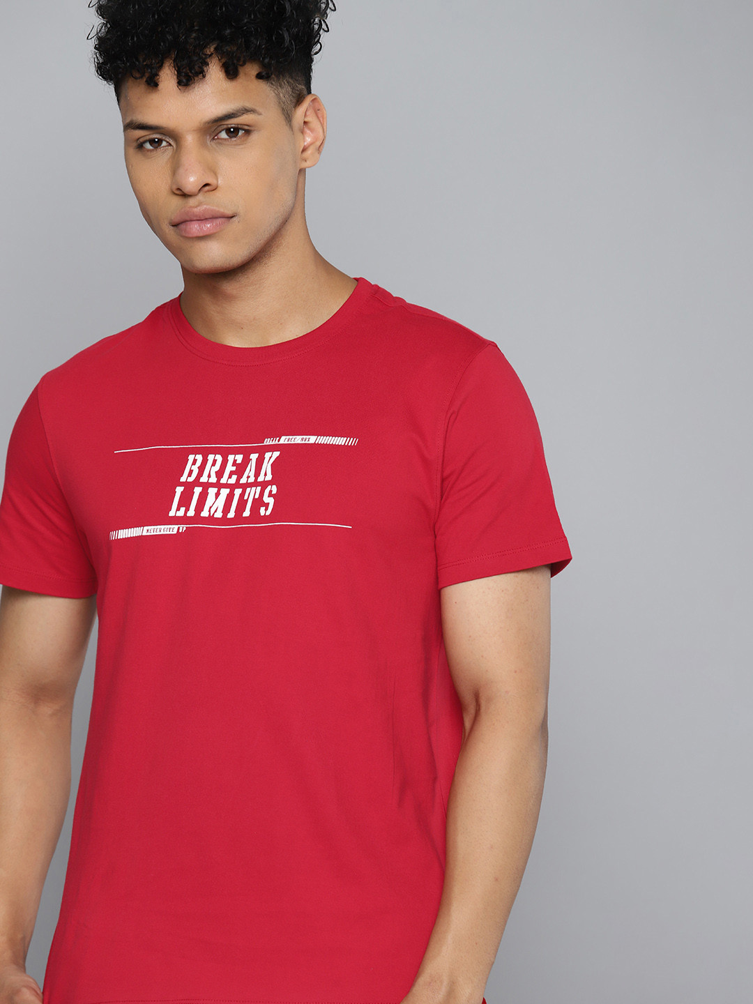 

HRX by Hrithik Roshan Printed Pure Cotton Lifestyle T-shirt, Red