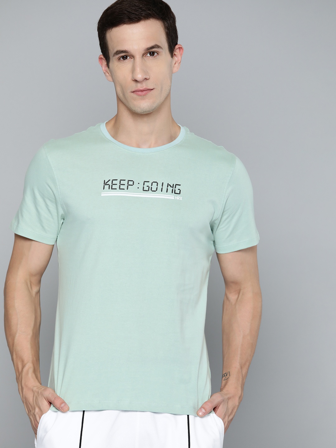 

HRX by Hrithik Roshan Printed Pure Cotton Lifestyle T-shirt, Green