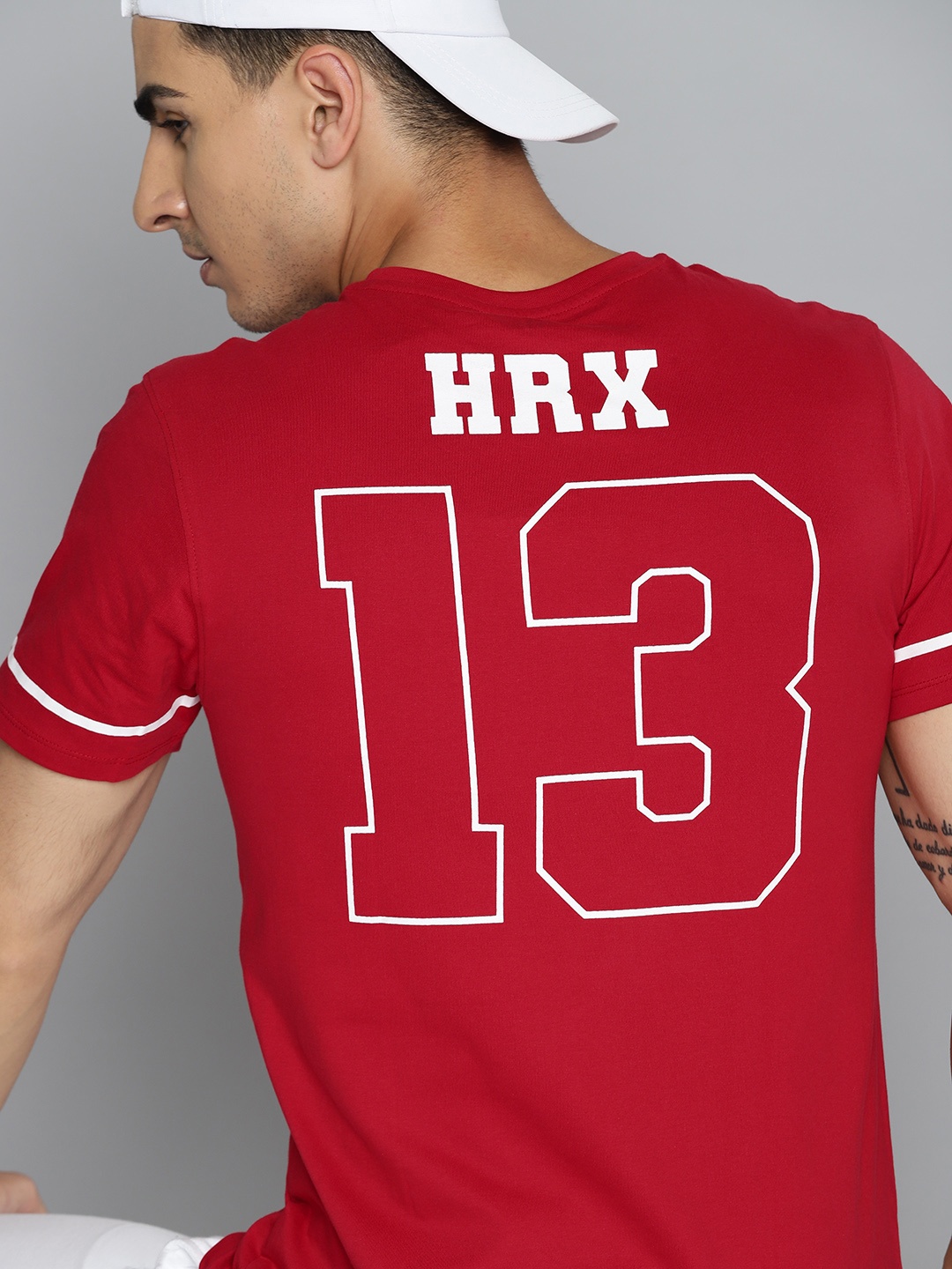 

HRX by Hrithik Roshan Varsity Print Pure Cotton Lifestyle T-shirt, Red