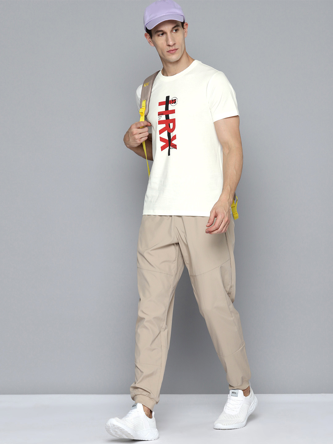 

HRX by Hrithik Roshan Pure Cotton Printed Lifestyle T-shirt, Off white