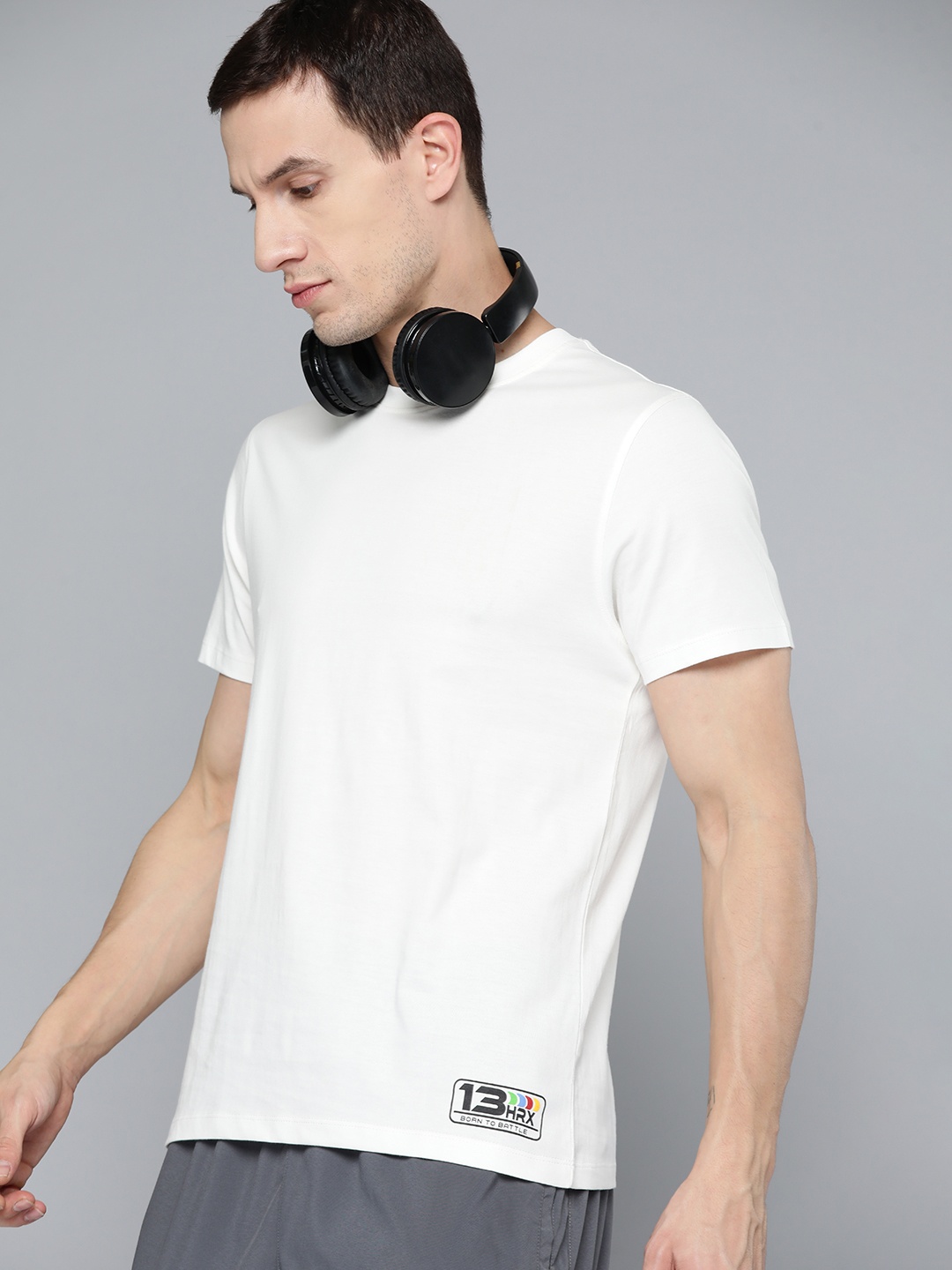 

HRX by Hrithik Roshan Pure Cotton Casual T-shirt, White
