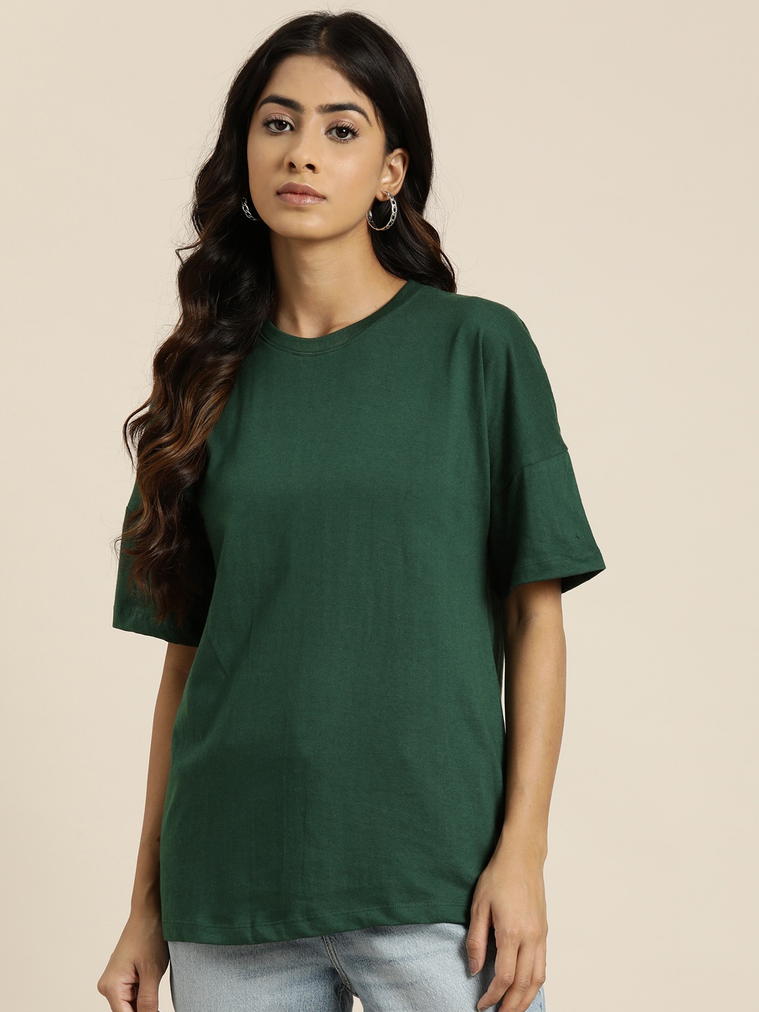 

Moda Rapido Oversized Pure Cotton T-shirt, Green