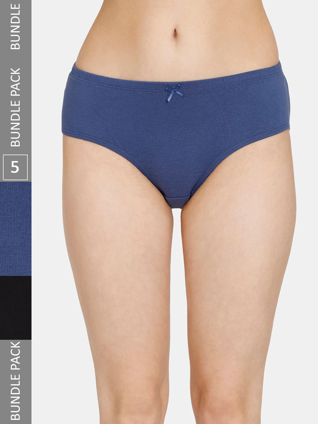 

Rosaline by Zivame Women Pack Of 5 Pure Cotton Hipster Briefs, Blue